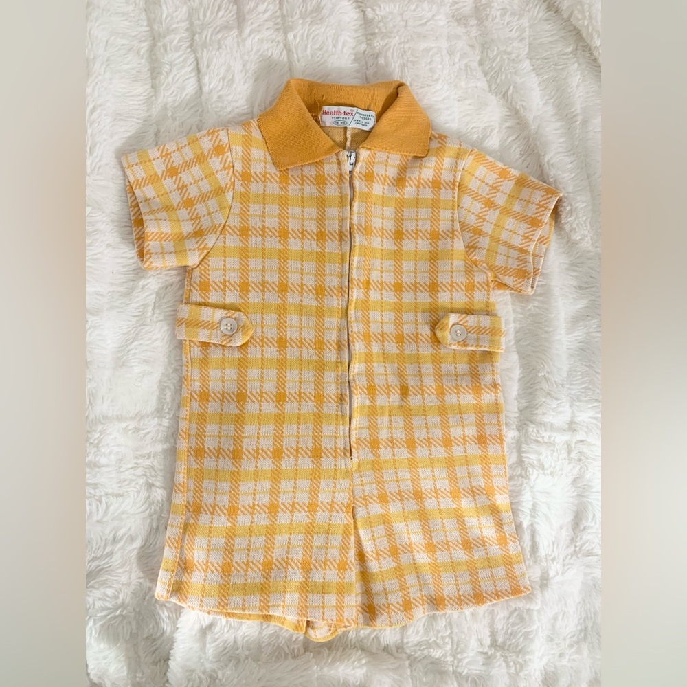 VINTAGE HealthTex Plaid Short Jumpsuit